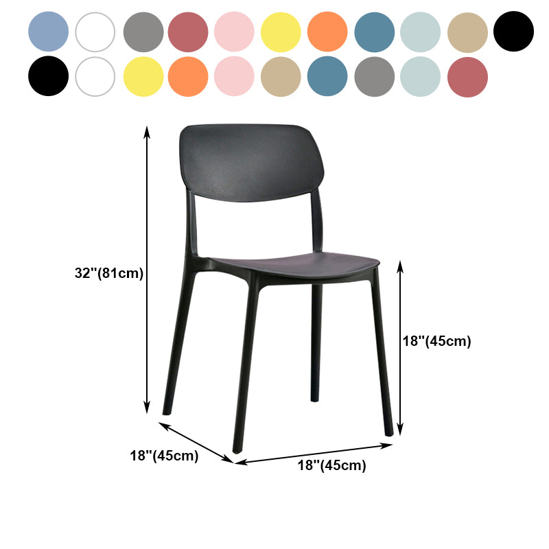 Contemporary Plastic Side Chair Indoor-Outdoor Open Back Chair