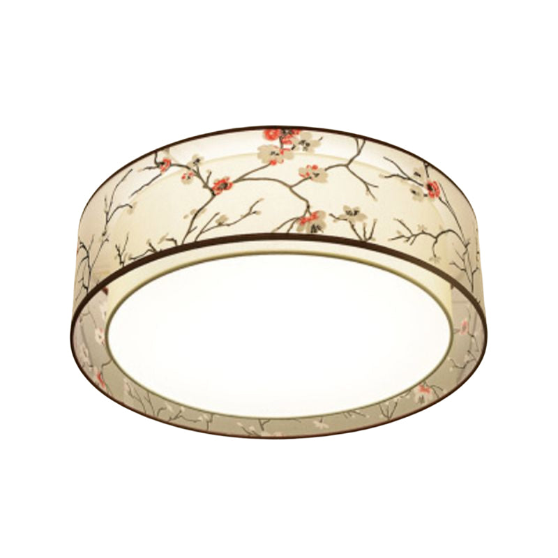 Traditional Fabric Flush Mount 5-Light Plum Blossom Ceiling Light Fixture