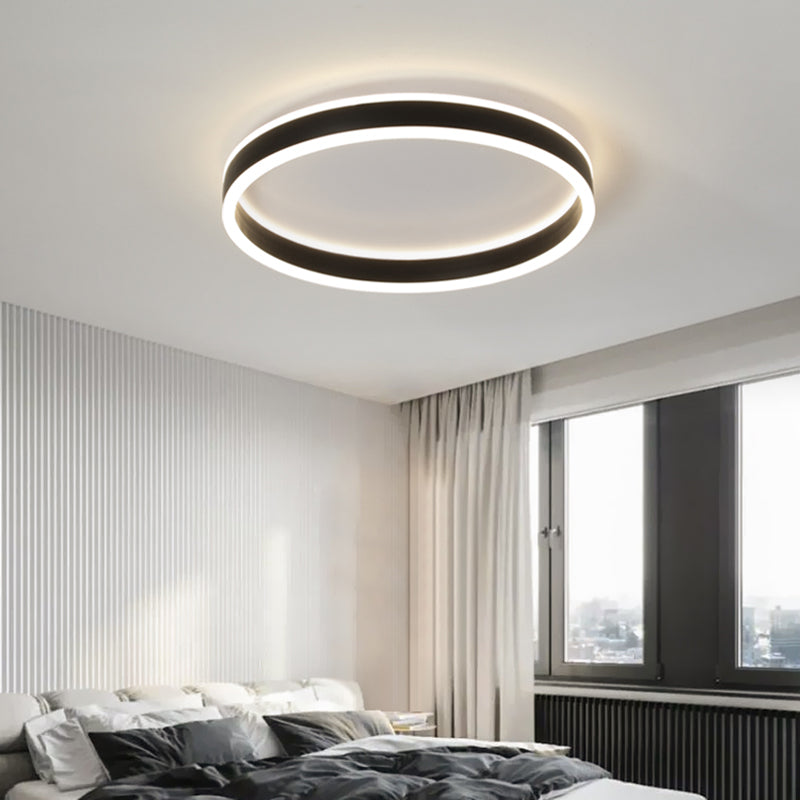 Metal Round Shape Flush Ceiling Light Modern Style 1 Light Flush Mount Lighting