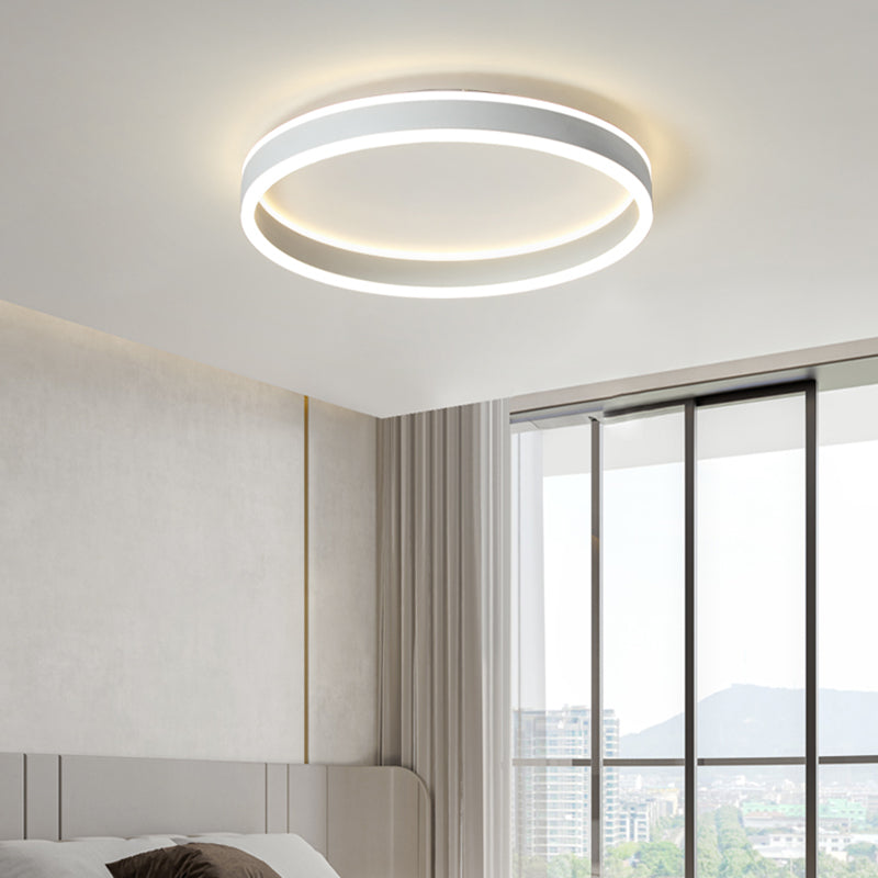 Metal Round Shape Flush Ceiling Light Modern Style 1 Light Flush Mount Lighting