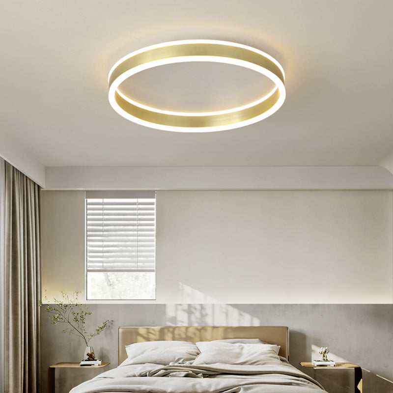 Metal Round Shape Flush Ceiling Light Modern Style 1 Light Flush Mount Lighting