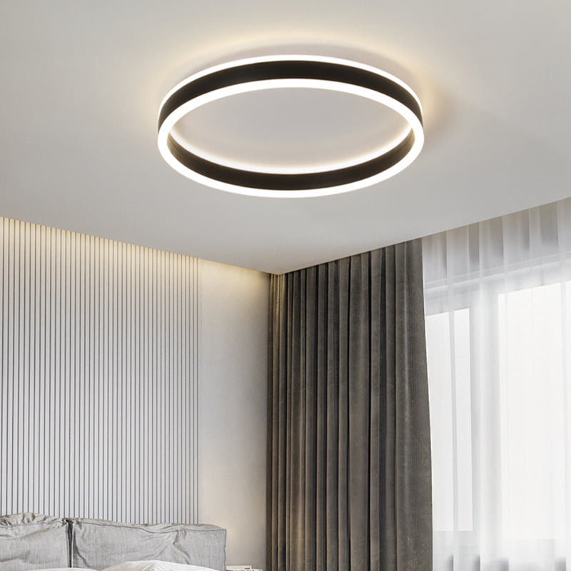 Metal Round Shape Flush Ceiling Light Modern Style 1 Light Flush Mount Lighting