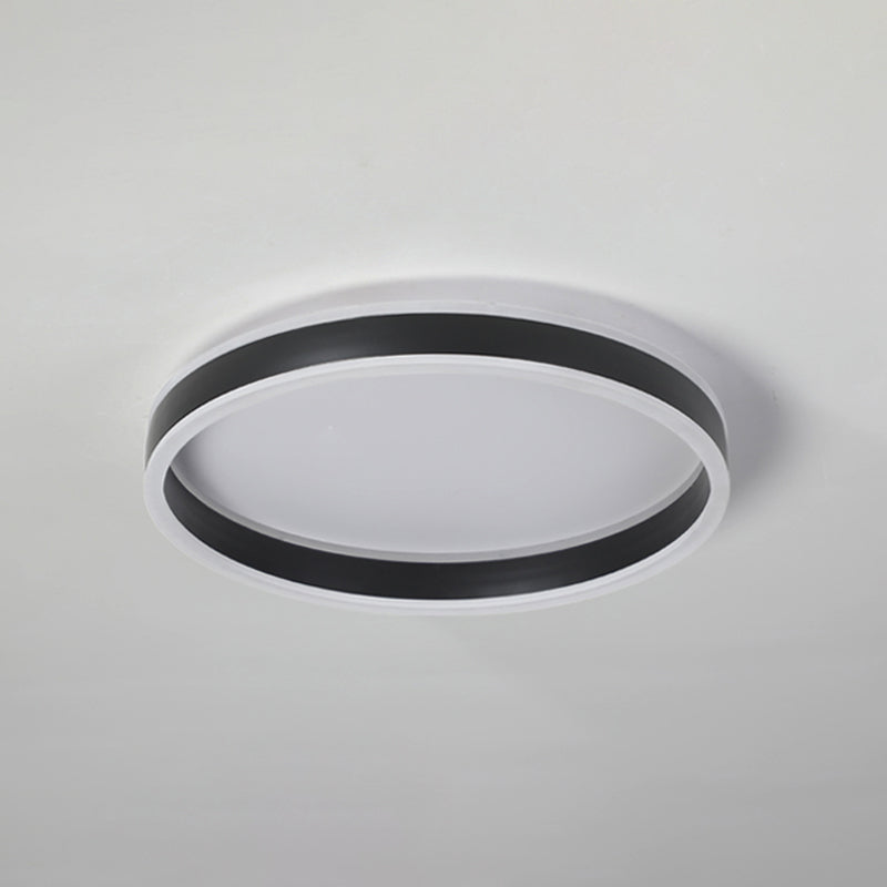 Metal Round Shape Flush Ceiling Light Modern Style 1 Light Flush Mount Lighting