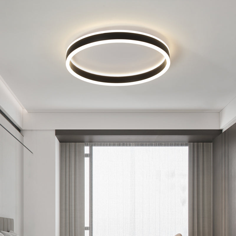 Metal Round Shape Flush Ceiling Light Modern Style 1 Light Flush Mount Lighting