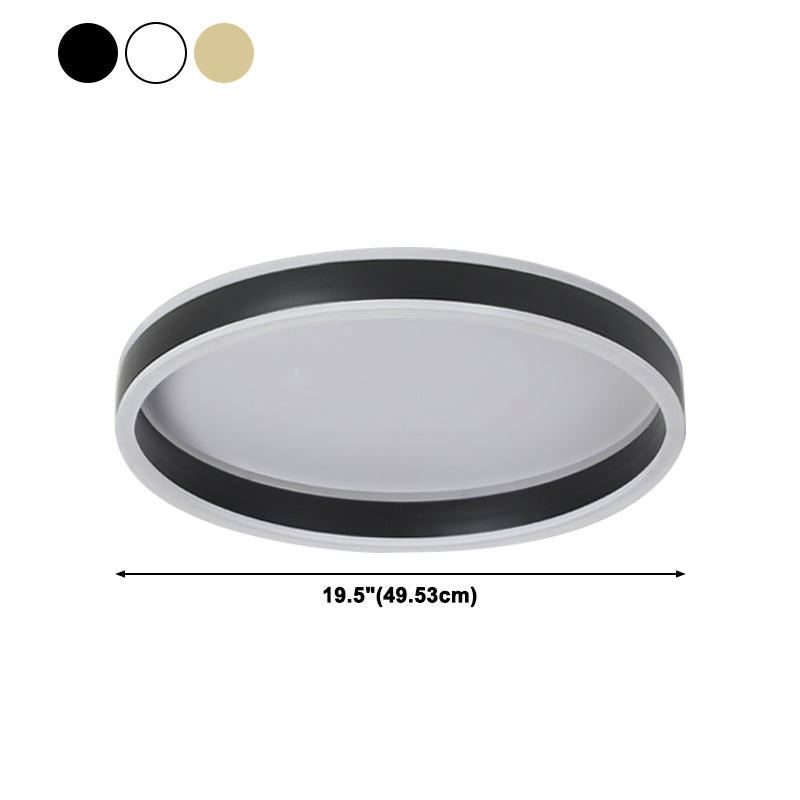 Metal Round Shape Flush Ceiling Light Modern Style 1 Light Flush Mount Lighting