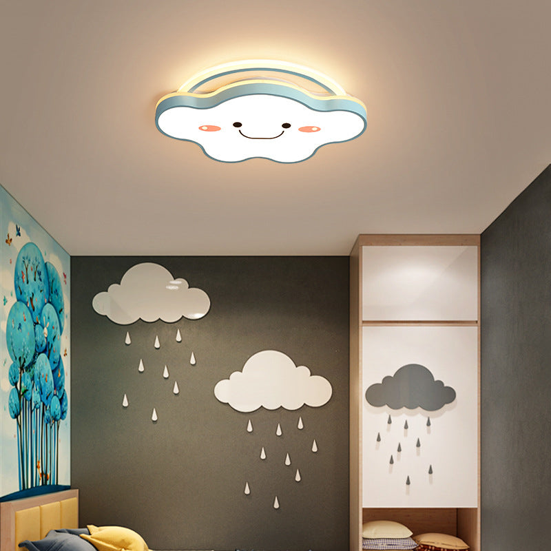 1 Light Cloud Ceiling Light Modern Macaron Style Metal Ceiling Lighting for Living Room