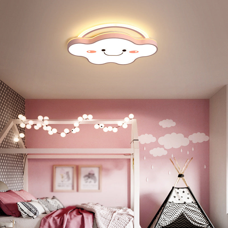 1 Light Cloud Ceiling Light Modern Macaron Style Metal Ceiling Lighting for Living Room