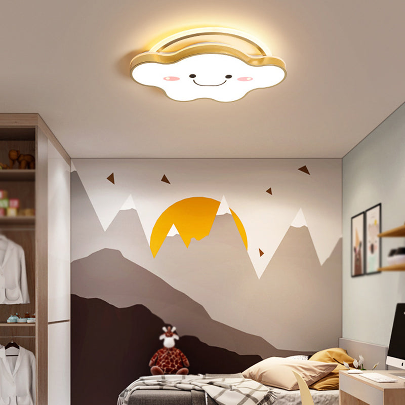 1 Light Cloud Ceiling Light Modern Macaron Style Metal Ceiling Lighting for Living Room