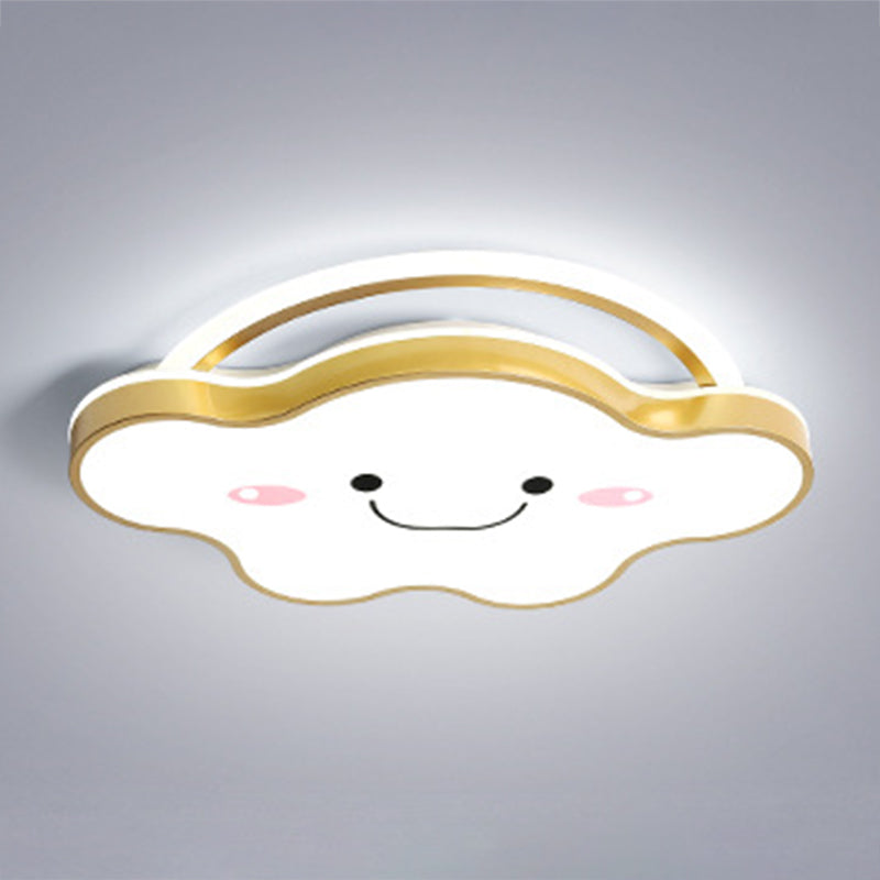 1 Light Cloud Ceiling Light Modern Macaron Style Metal Ceiling Lighting for Living Room