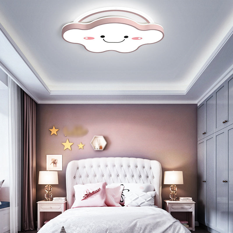 1 Light Cloud Ceiling Light Modern Macaron Style Metal Ceiling Lighting for Living Room