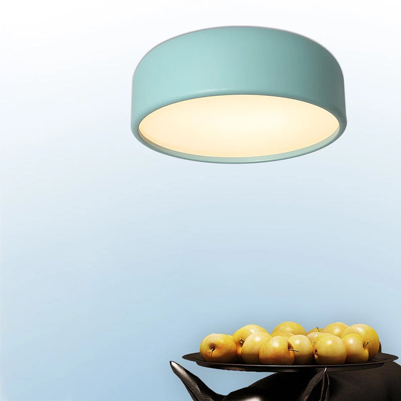 Modern Style Cylindrical Shape Ceiling Light Metal 1 Light Ceiling Light for Restaurant