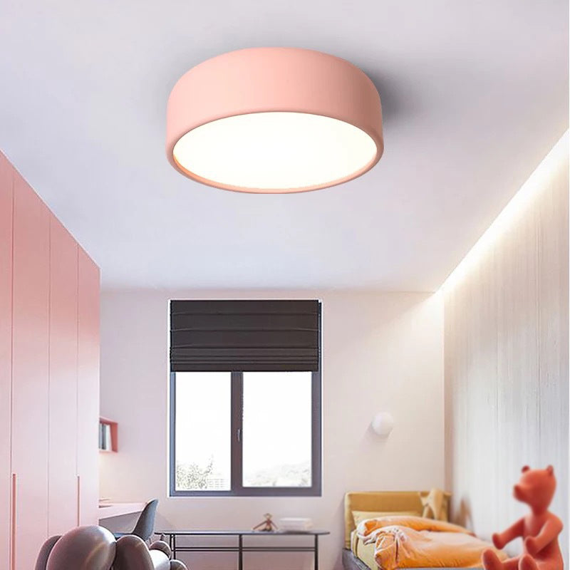 Modern Style Cylindrical Shape Ceiling Light Metal 1 Light Ceiling Light for Restaurant