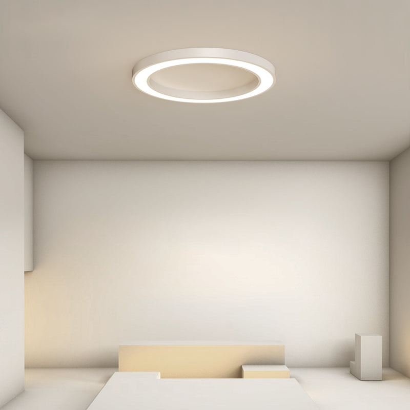 Metal Round Shape Flush Ceiling Light Modern Style Single Light Flush Mount Lighting