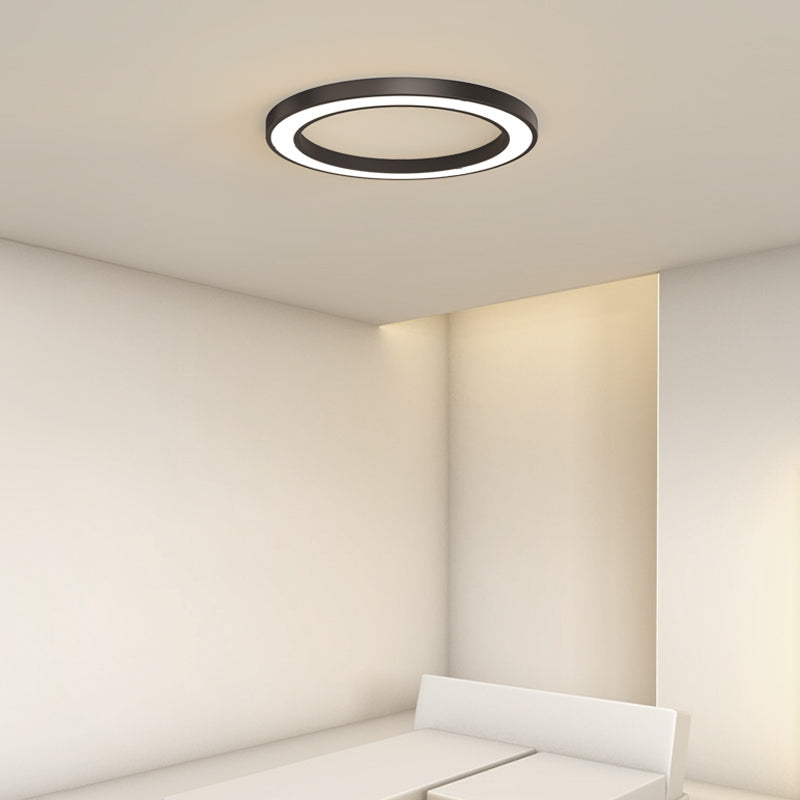 Metal Round Shape Flush Ceiling Light Modern Style Single Light Flush Mount Lighting