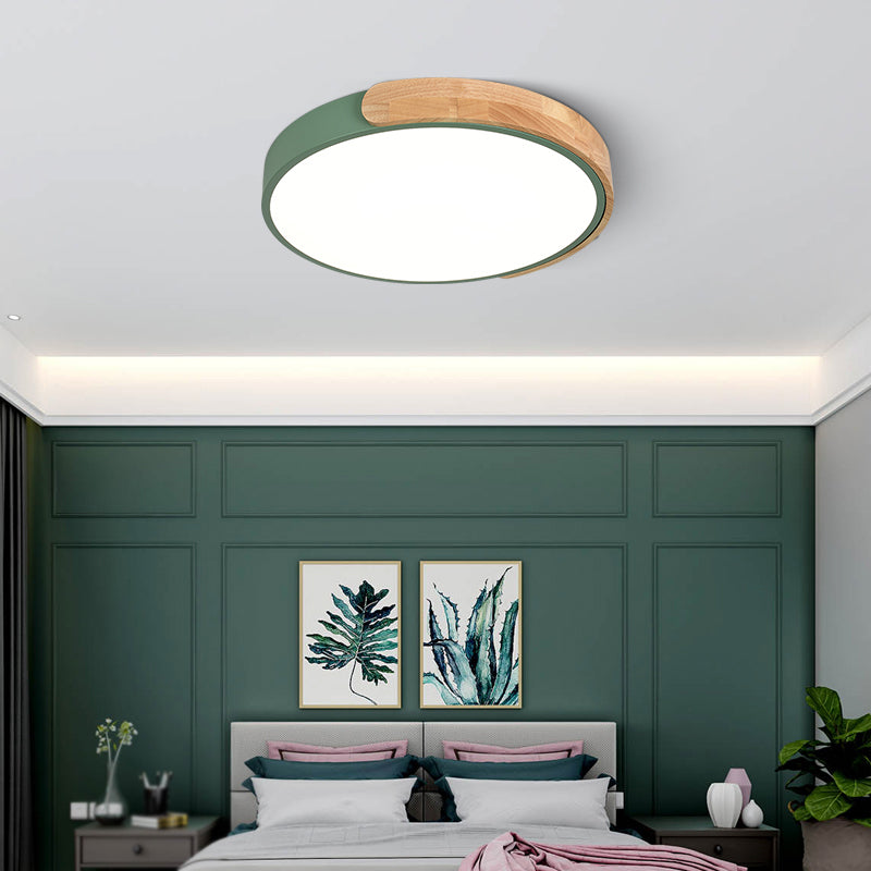 Metal Round Flush Ceiling Light Nordic Macaron  Style 1 Light Flush Mount Lighting