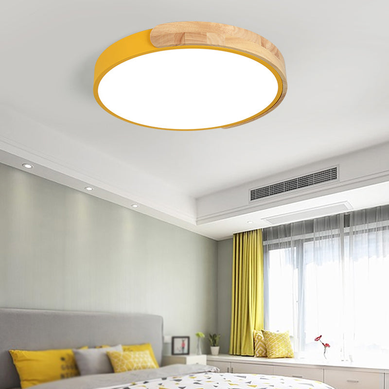 Metal Round Flush Ceiling Light Nordic Macaron  Style 1 Light Flush Mount Lighting