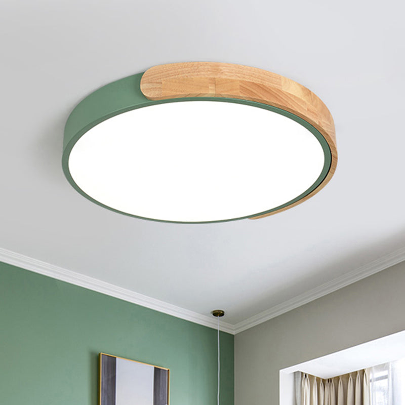 Metal Round Flush Ceiling Light Nordic Macaron  Style 1 Light Flush Mount Lighting