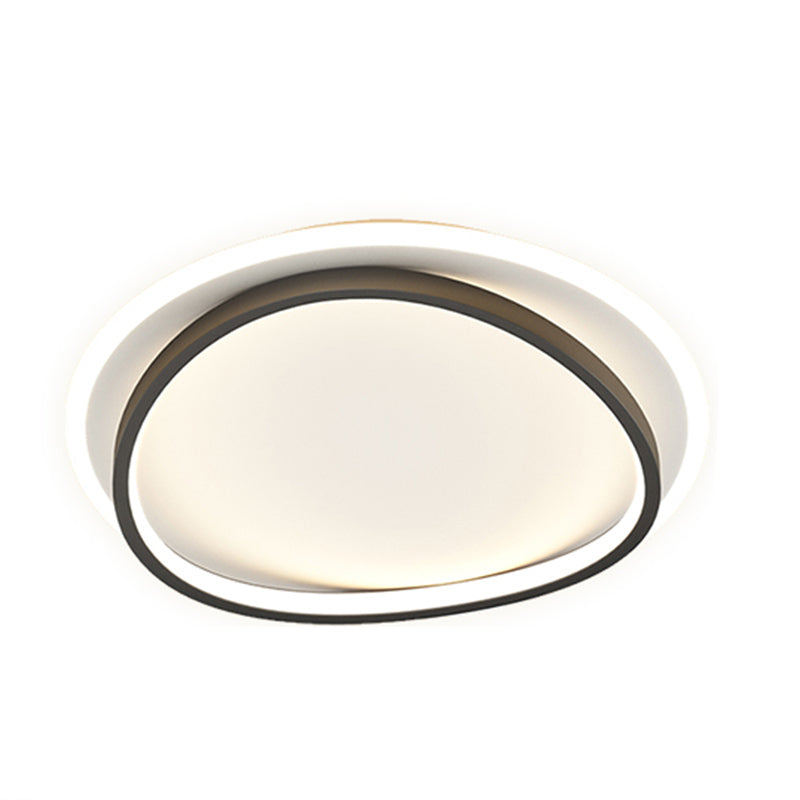 Metal Round Shape Flush Ceiling Light Modern 2 Lights Flush Mount Lighting