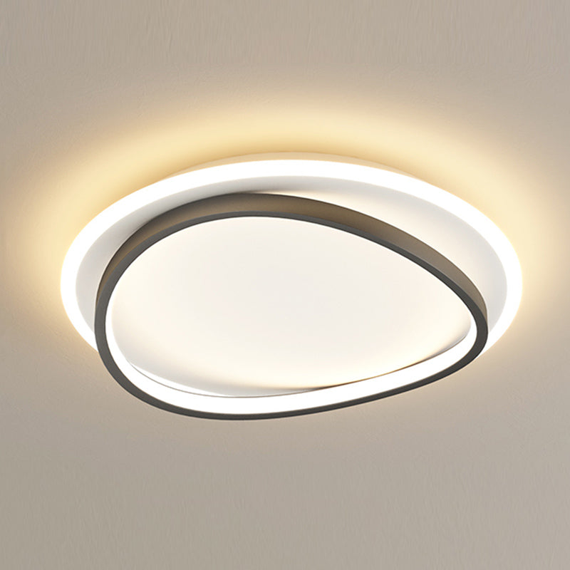 Metal Round Shape Flush Ceiling Light Modern 2 Lights Flush Mount Lighting