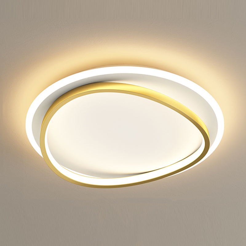 Metal Round Shape Flush Ceiling Light Modern 2 Lights Flush Mount Lighting