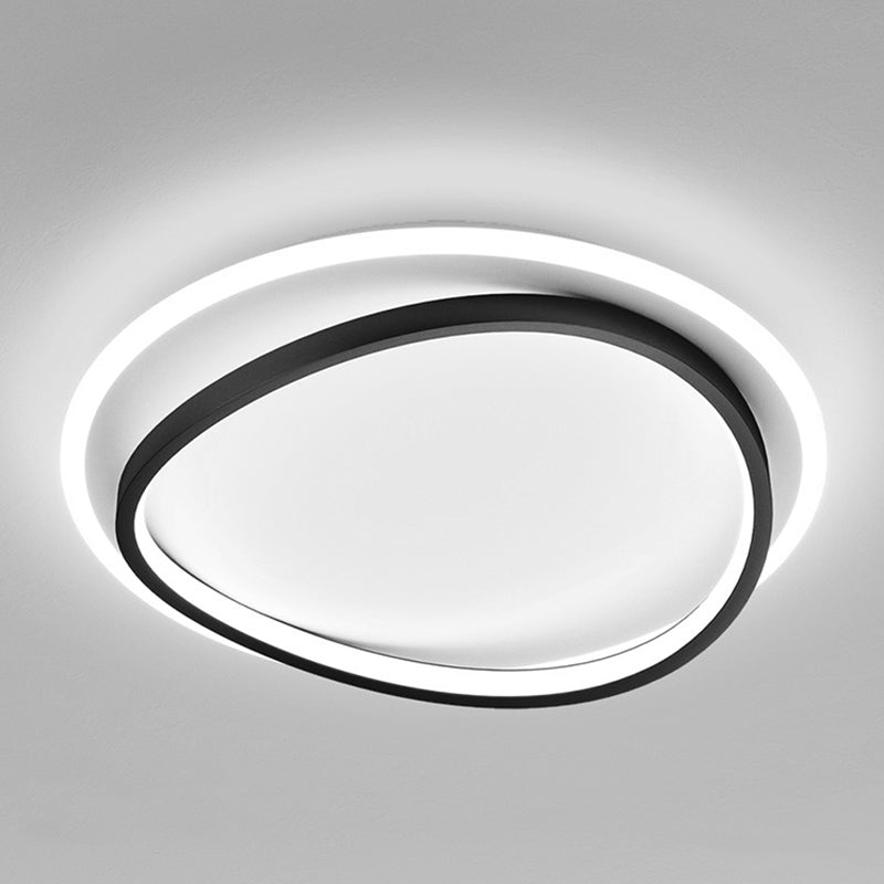 Metal Round Shape Flush Ceiling Light Modern 2 Lights Flush Mount Lighting