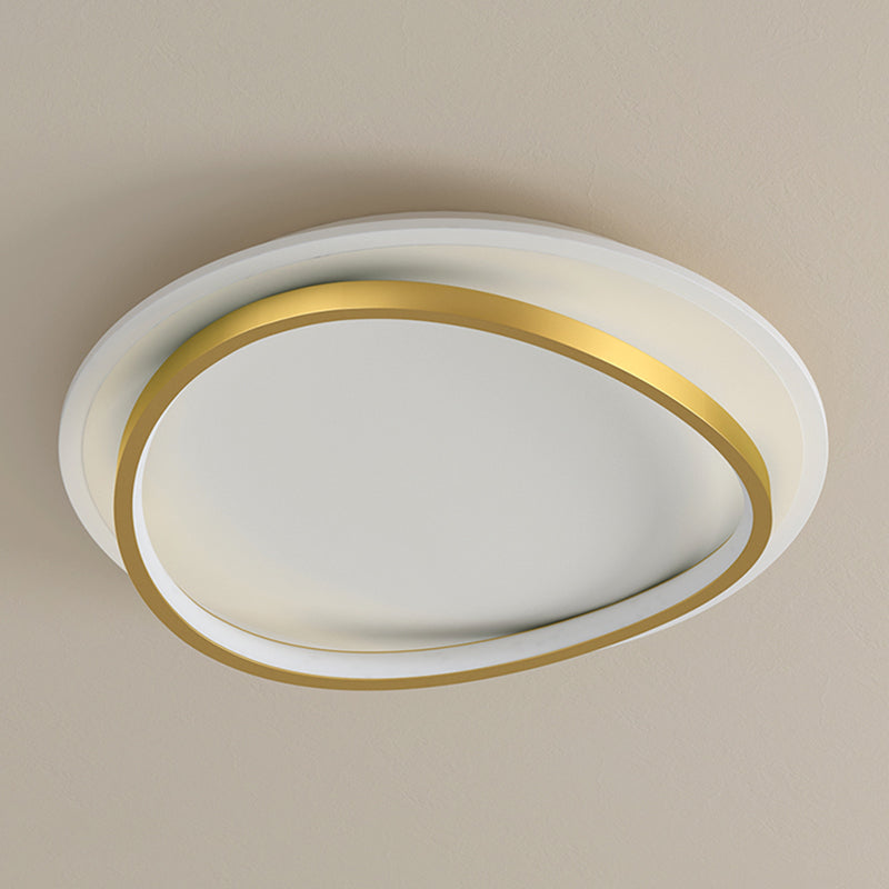 Metal Round Shape Flush Ceiling Light Modern 2 Lights Flush Mount Lighting