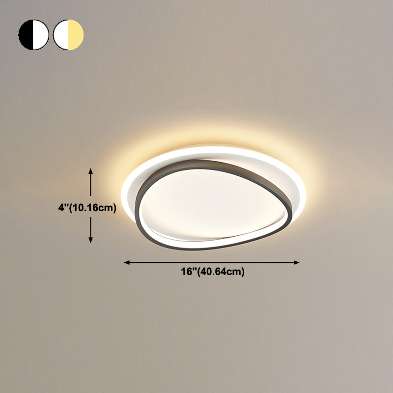 Metal Round Shape Flush Ceiling Light Modern 2 Lights Flush Mount Lighting