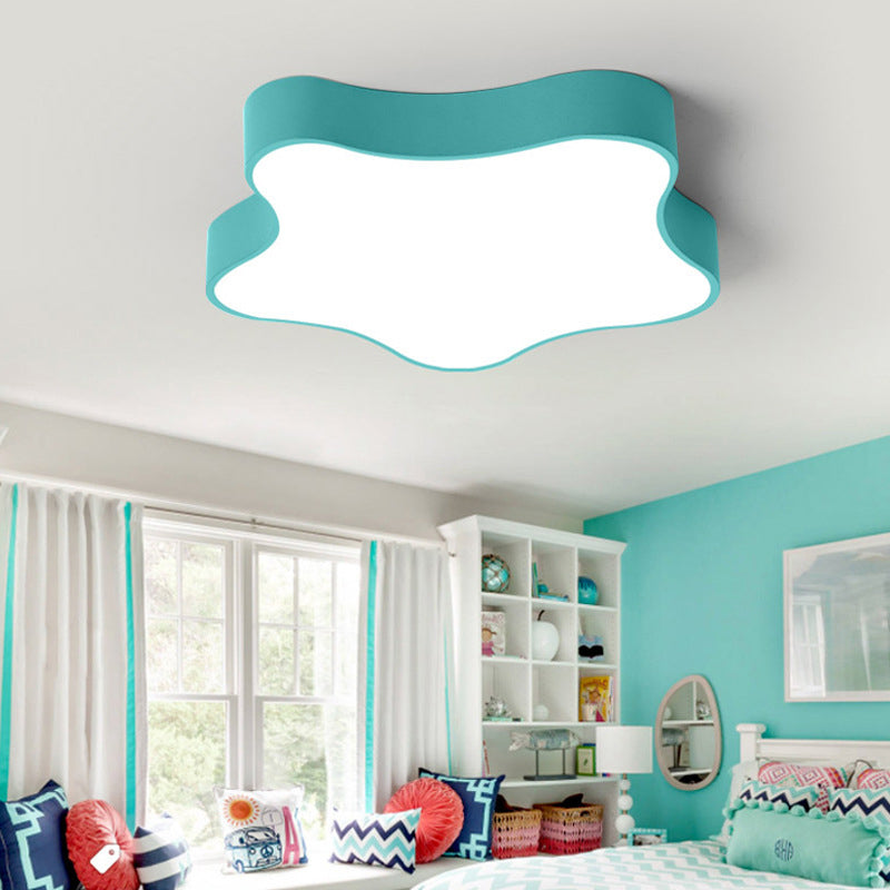 Metal Star Shape Flush Ceiling Light Kid Style 1 Light Flush Mount Lighting