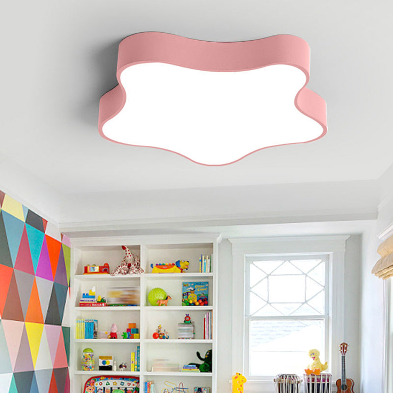 Metal Star Shape Flush Ceiling Light Kid Style 1 Light Flush Mount Lighting