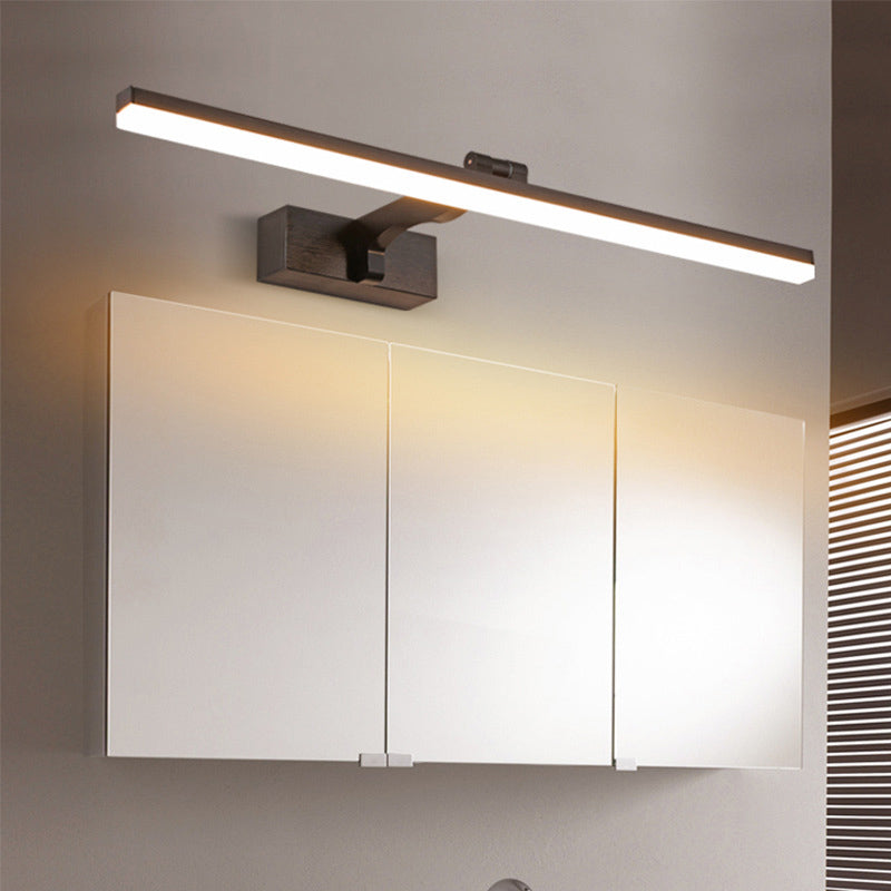 Modern Aluminum Vanity Light Black Straight LED Mirror Light for Bathroom