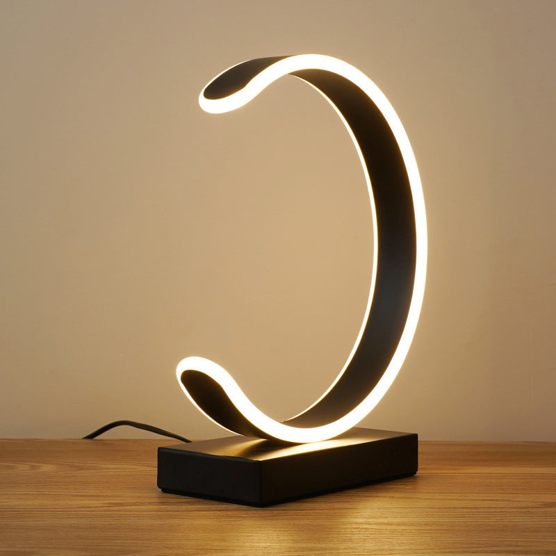 Aluminum LED Table Lamp Nordic Style Circle Modern Table Light for Living Room