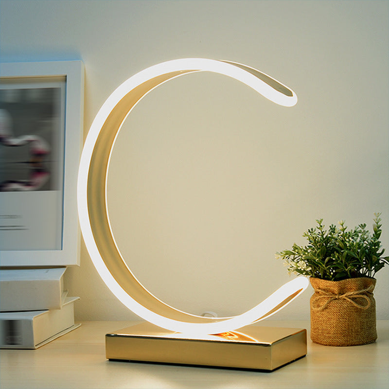 Aluminum LED Table Lamp Nordic Style Circle Modern Table Light for Living Room