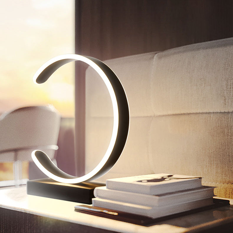 Aluminum LED Table Lamp Nordic Style Circle Modern Table Light for Living Room