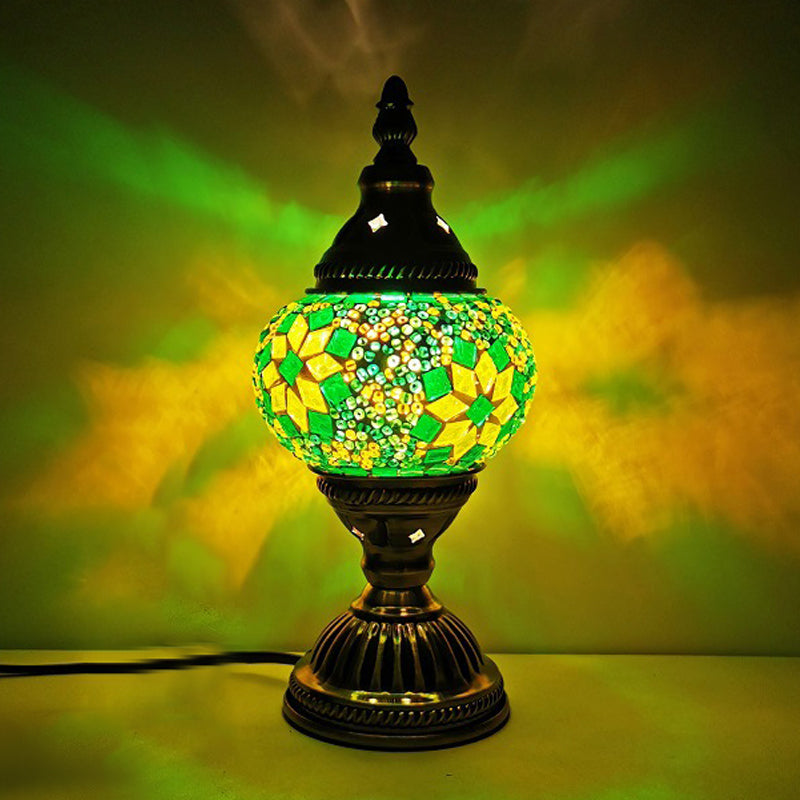 Vintage Moroccan Desk Lamp Turkish Style Glass Table Lamp Fixture for Bedroom