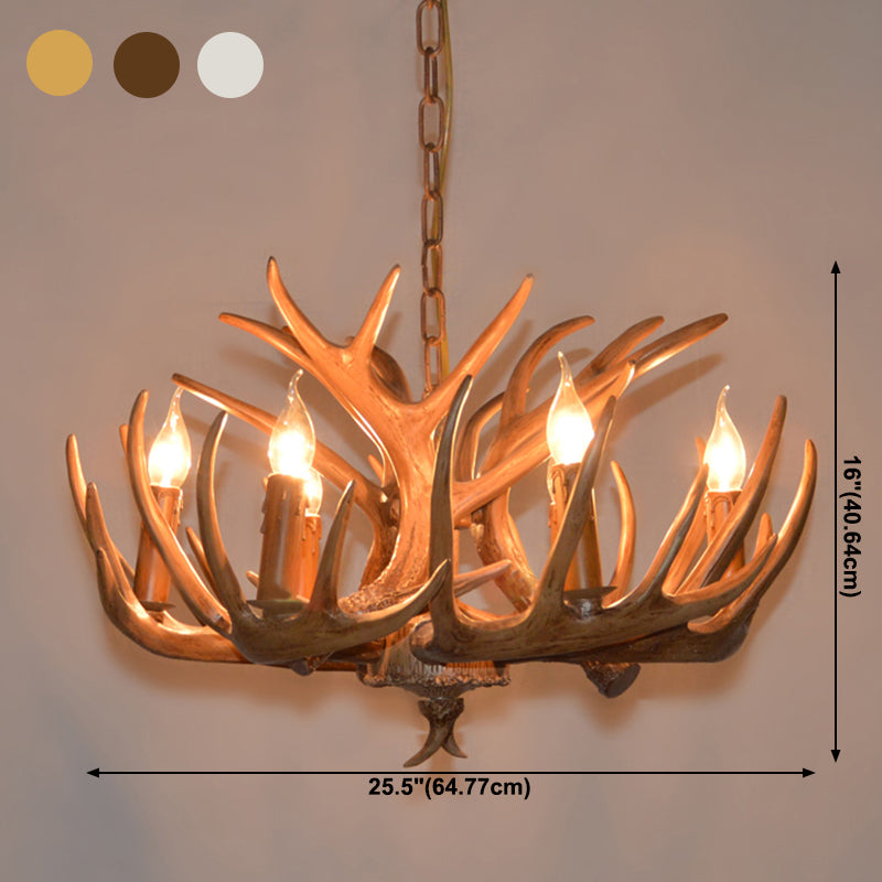 Resin Candle Shape Hanging Ceiling Light American Style Multi Lights Hanging Light