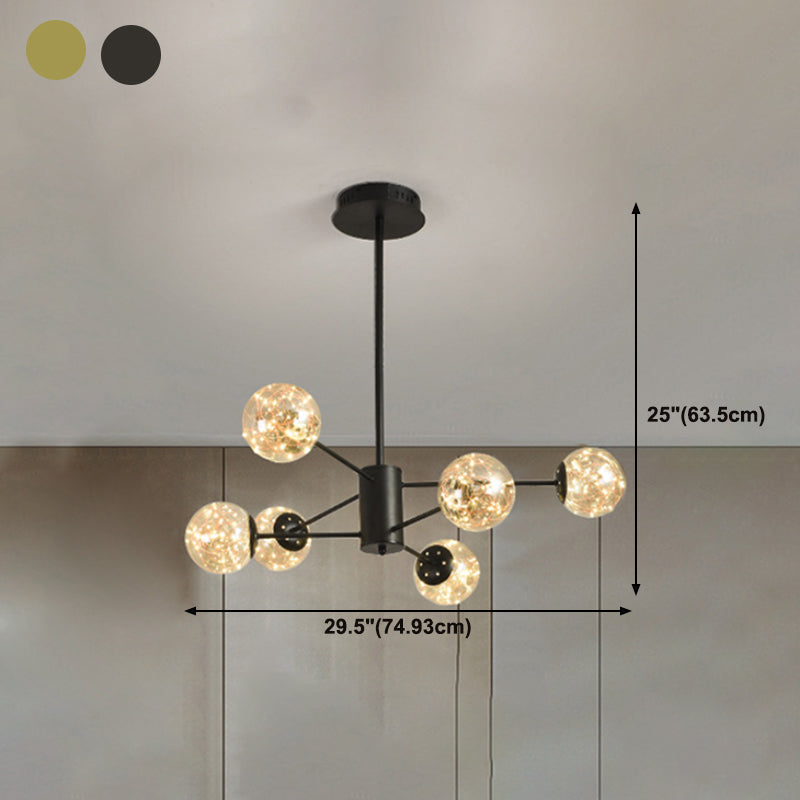 Glass Ball Shape Hanging Ceiling Light Modern Multi-Lights Hanging Light