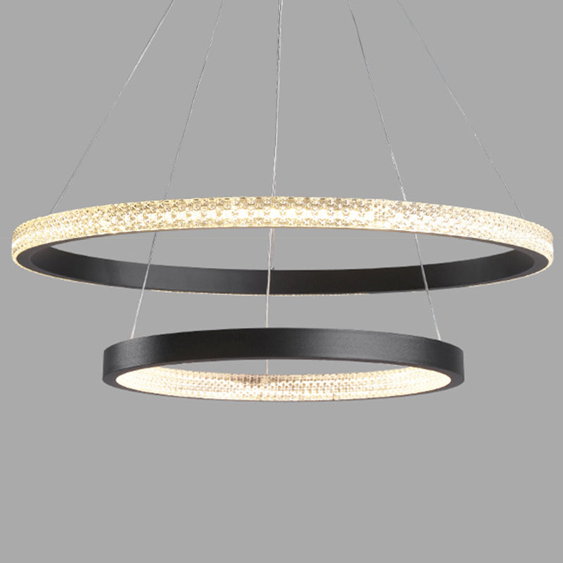 Simple Circle Chandelier Lamp Aluminium Modern Style Hanging Light for Bedroom