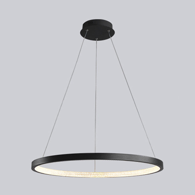 Simple Circle Chandelier Lamp Aluminium Modern Style Hanging Light for Bedroom