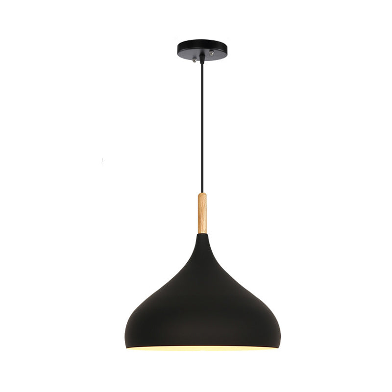 Pot Cover Shape Hanging Light Modern Style Metal 1 Light Hanging Lamp for Living Room