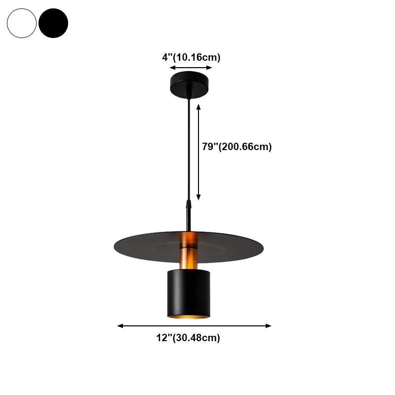 Cylinder Hanging Light Modern Style Metal 1 Light Flush Hanging Light Fixtures