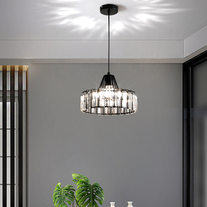 Postmodern Style Crystal Pendant Light Geometric Hanging Pendant for Bedroom