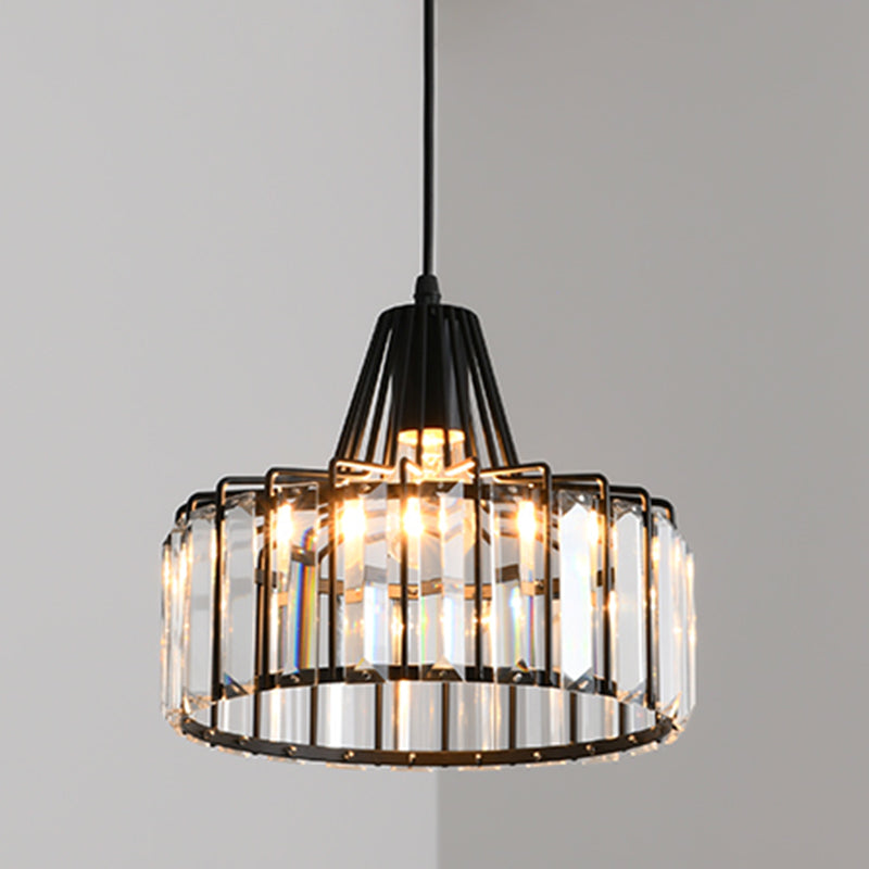 Postmodern Style Crystal Pendant Light Geometric Hanging Pendant for Bedroom