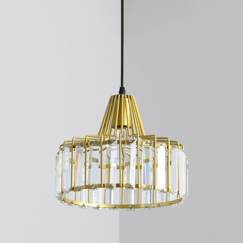 Postmodern Style Crystal Pendant Light Geometric Hanging Pendant for Bedroom