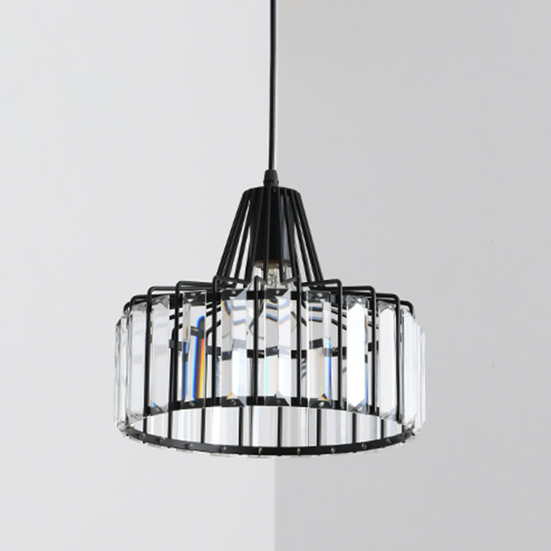 Postmodern Style Crystal Pendant Light Geometric Hanging Pendant for Bedroom