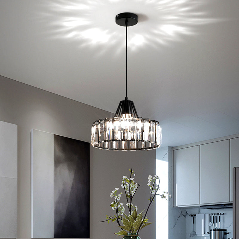 Postmodern Style Crystal Pendant Light Geometric Hanging Pendant for Bedroom