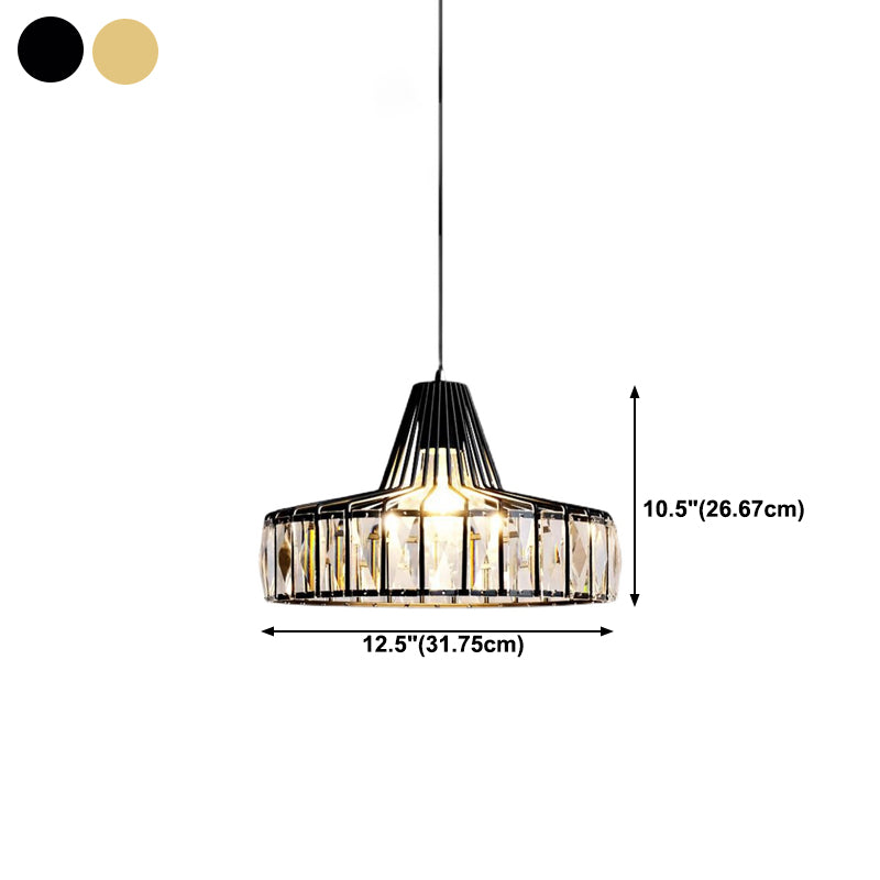 Postmodern Style Crystal Pendant Light Geometric Hanging Pendant for Bedroom