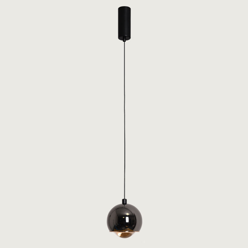 Postmodern Aluminum Pendant Light Globe 4" Wide LED Hanging Pendant for Bedroom