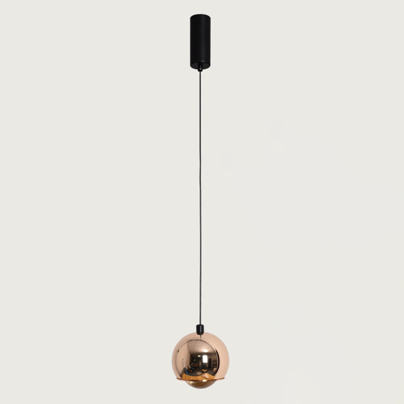 Postmodern Aluminum Pendant Light Globe 4" Wide LED Hanging Pendant for Bedroom