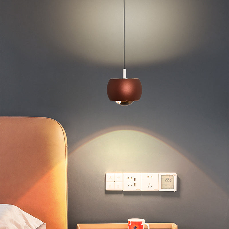 Postmodern Aluminum Pendant Light Globe 4" Wide Hanging Pendant for Bedroom