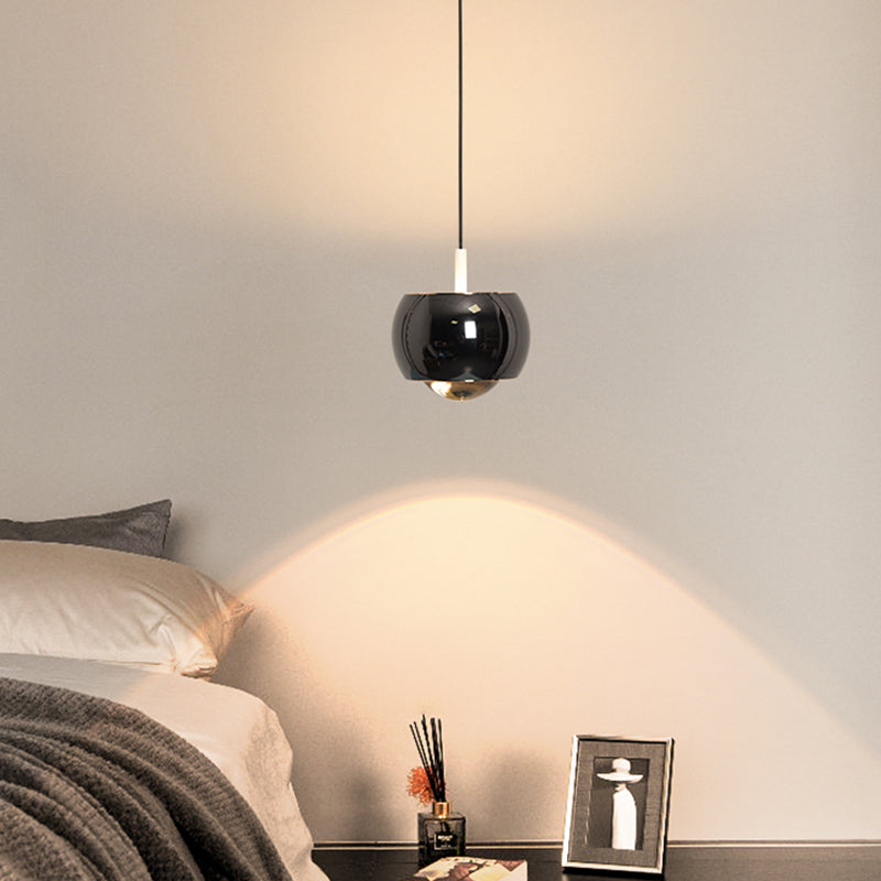 Postmodern Aluminum Pendant Light Globe 4" Wide Hanging Pendant for Bedroom